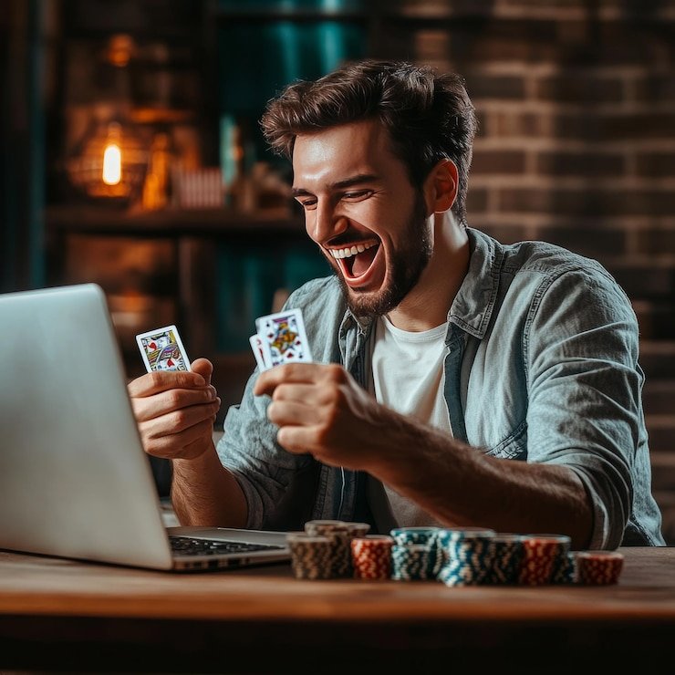 Live blackjack dealer during game session